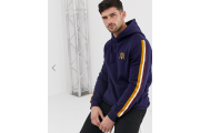 River Island hoodie with side tape in navy